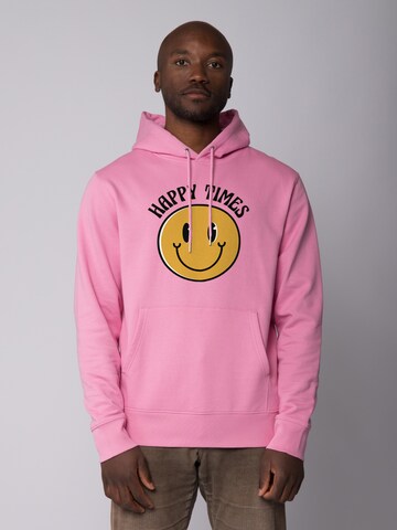 Watapparel Sweatshirt ' Happy times smiley emoji ' in Pink: Vorderseite