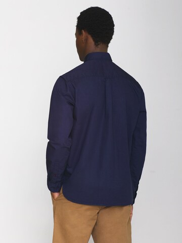KnowledgeCotton Apparel Regular Fit Hemd 'Alf' in Blau