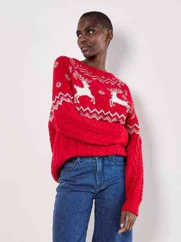 Pull-over ' ' Apricot en rouge : devant