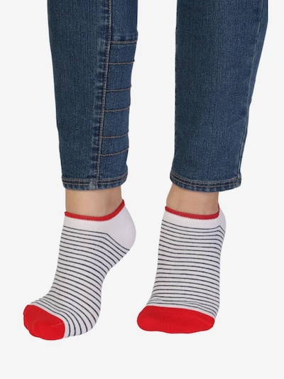Sokisahtel Socken 'RUBY low-cut socks with hearts' in 36-40 in weiß, Produktansicht