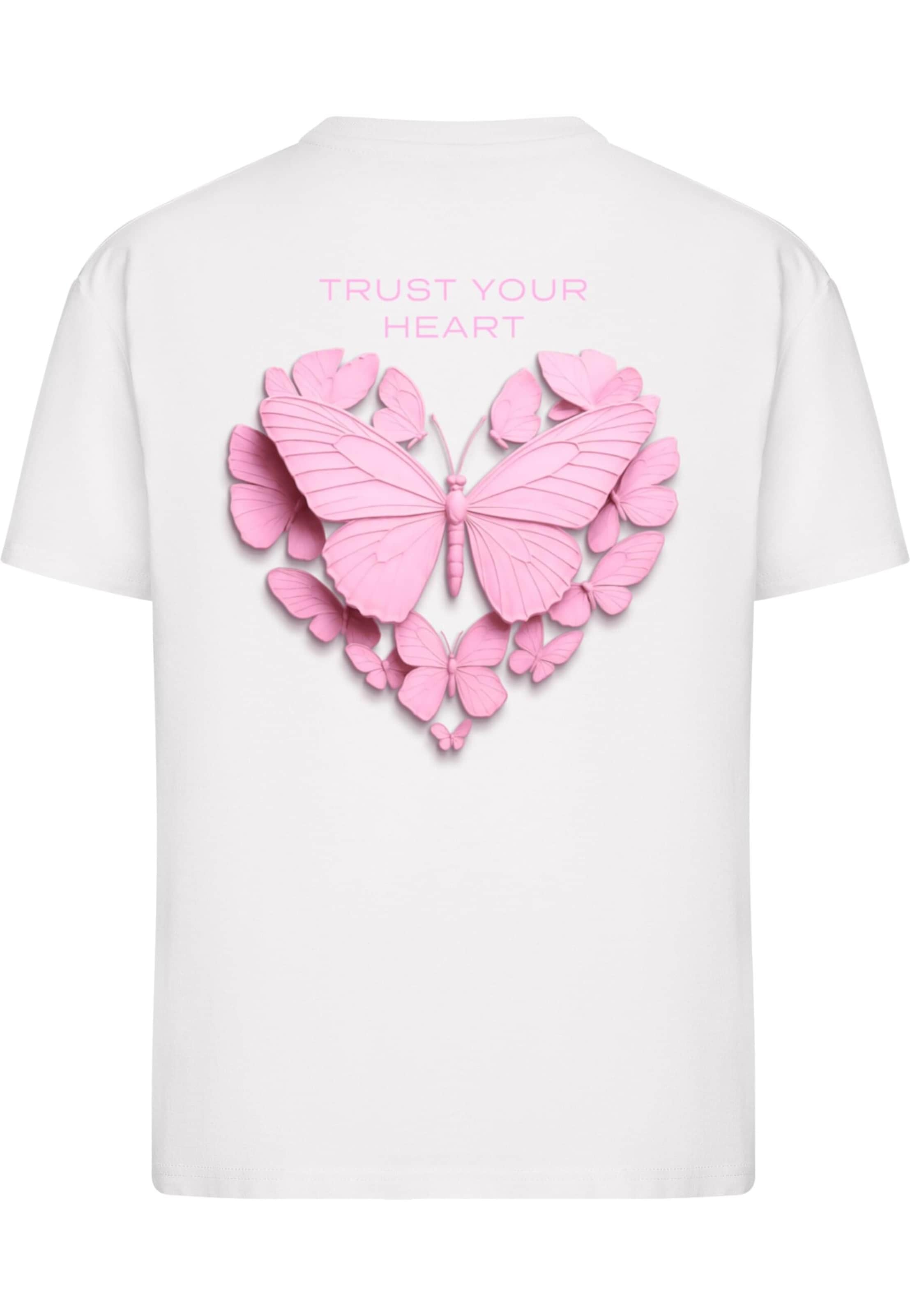 Mister Tee Tričko 'Trust Your Heart' – bílá