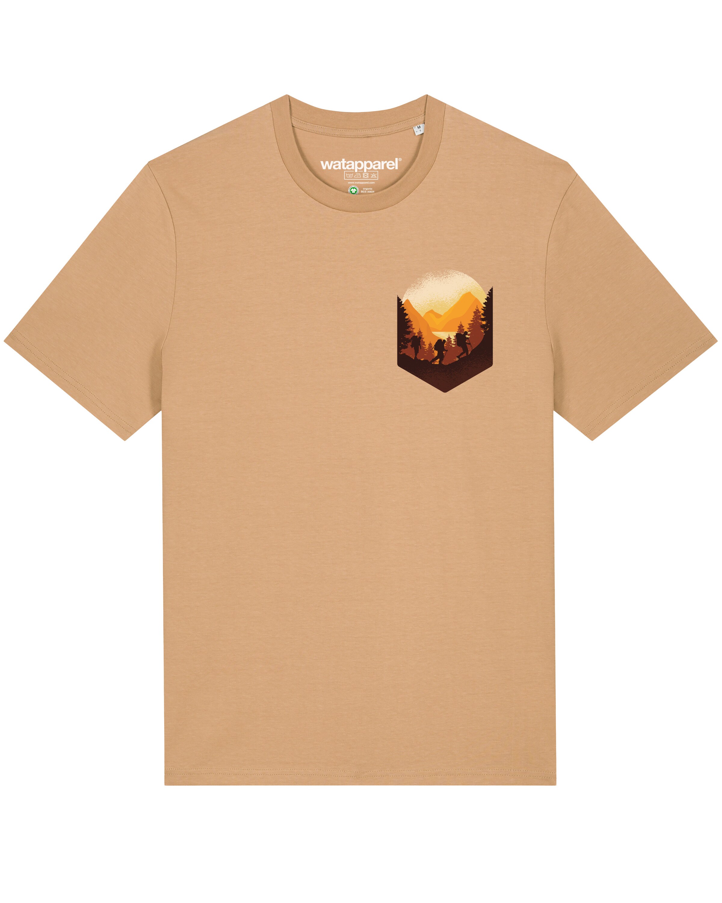 T-Shirt 'Hiking in the mountains' Watapparel en beige : devant