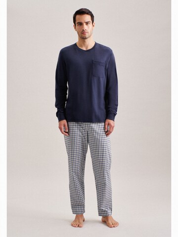 SEIDENSTICKER Long Pajamas 'Schwarze Rose' in Blue: front
