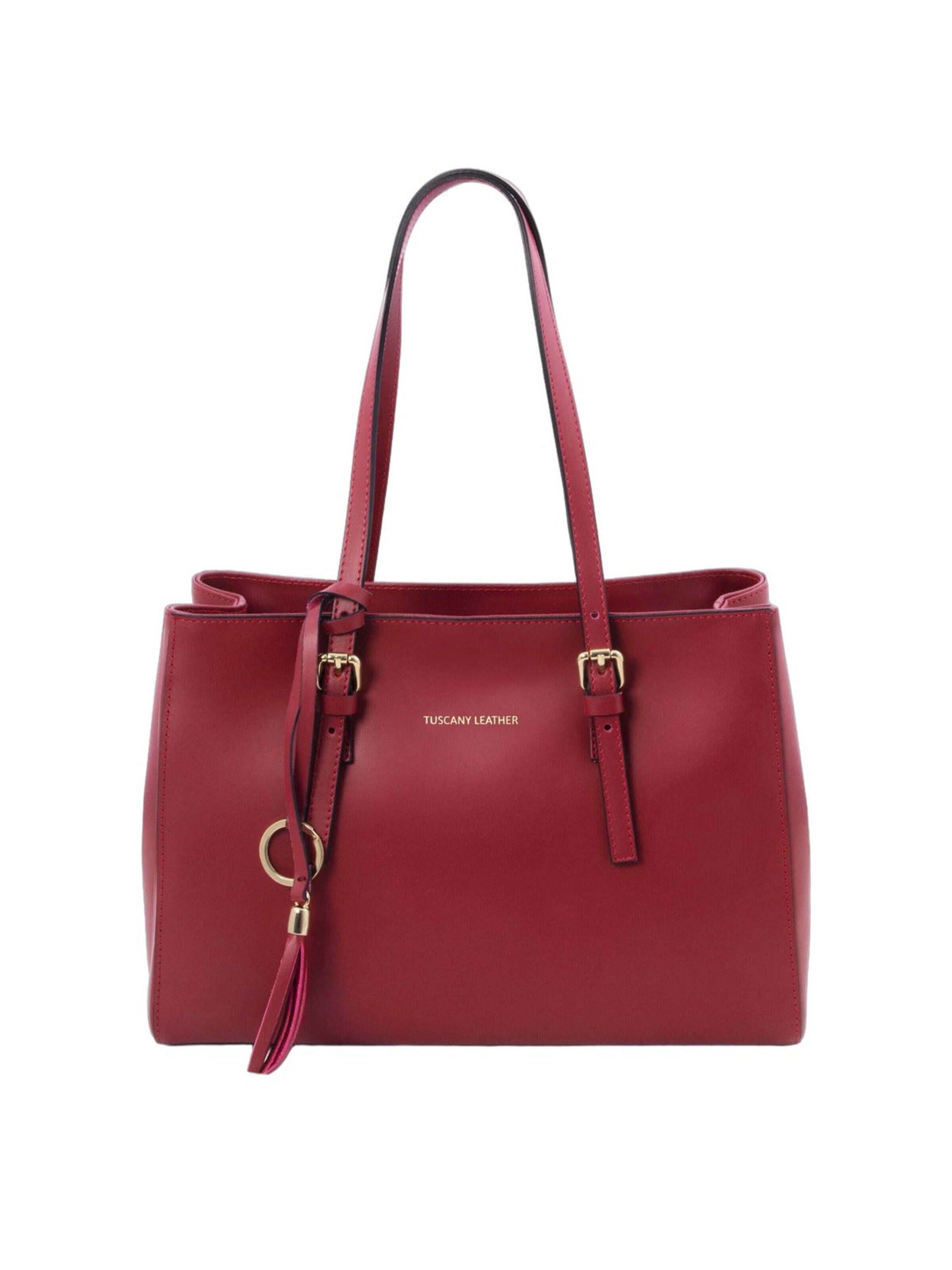 Cabas 'TL Bag' Tuscany Leather en rouge : devant