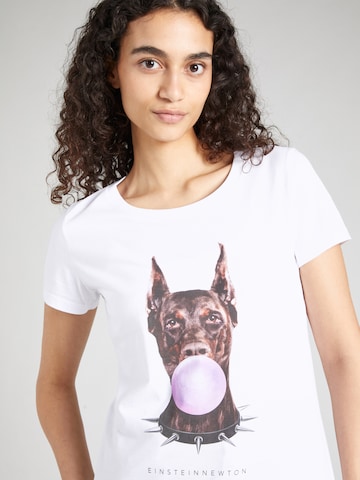 EINSTEIN & NEWTON T-shirt 'Bubble Dog' i vit