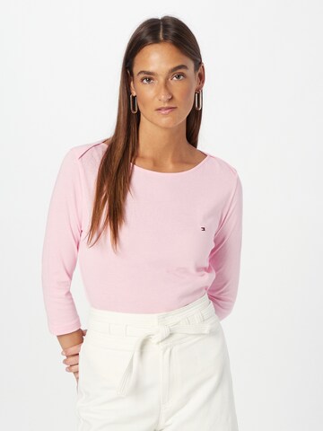 T-shirt TOMMY HILFIGER en rose : devant