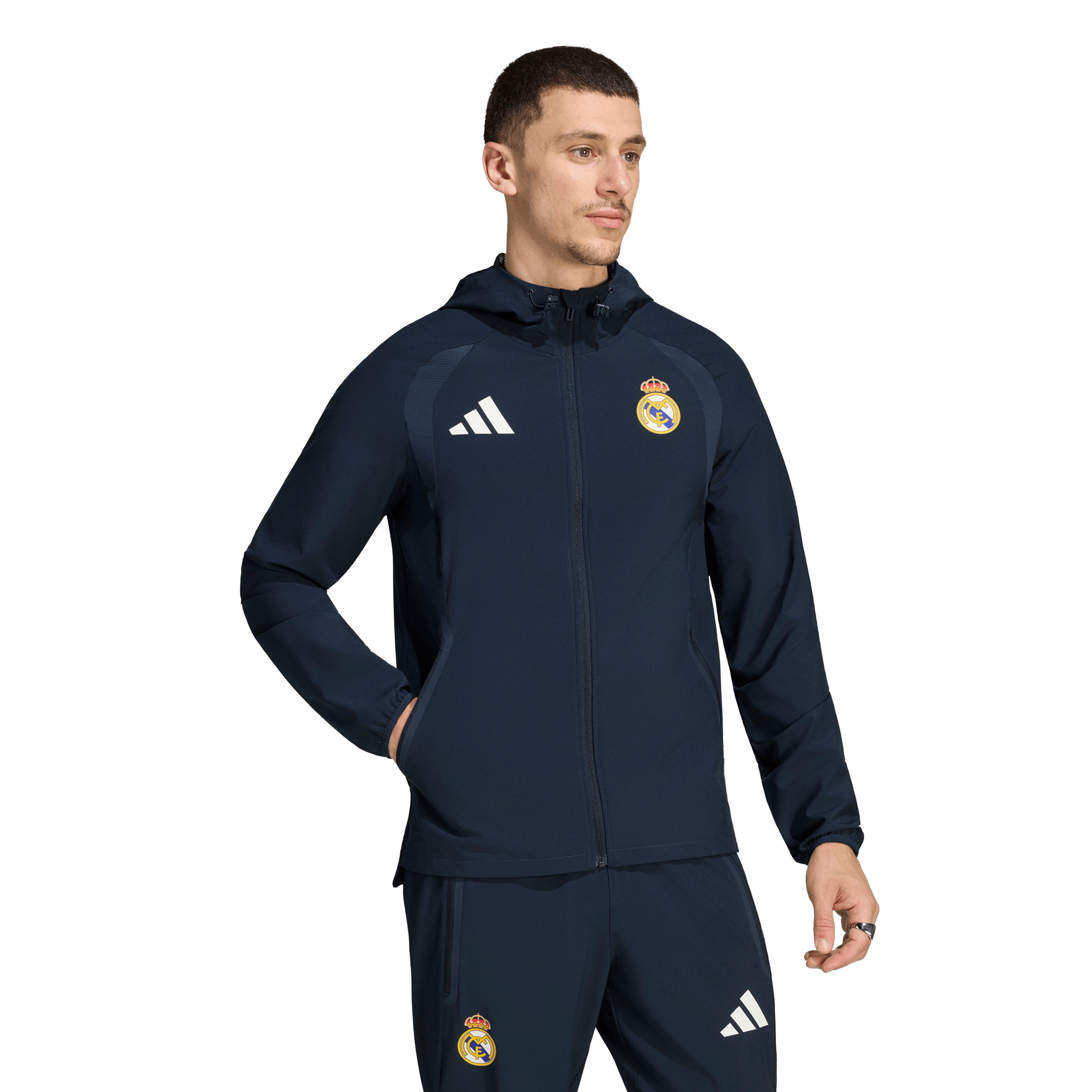 ADIDAS PERFORMANCE Træningsjakke 'Real Madrid Tiro Travel' i blå: forside