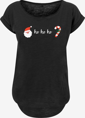 T-shirt 'Ho Ho Ho Weihnachten Christmas' F4NT4STIC en noir : devant