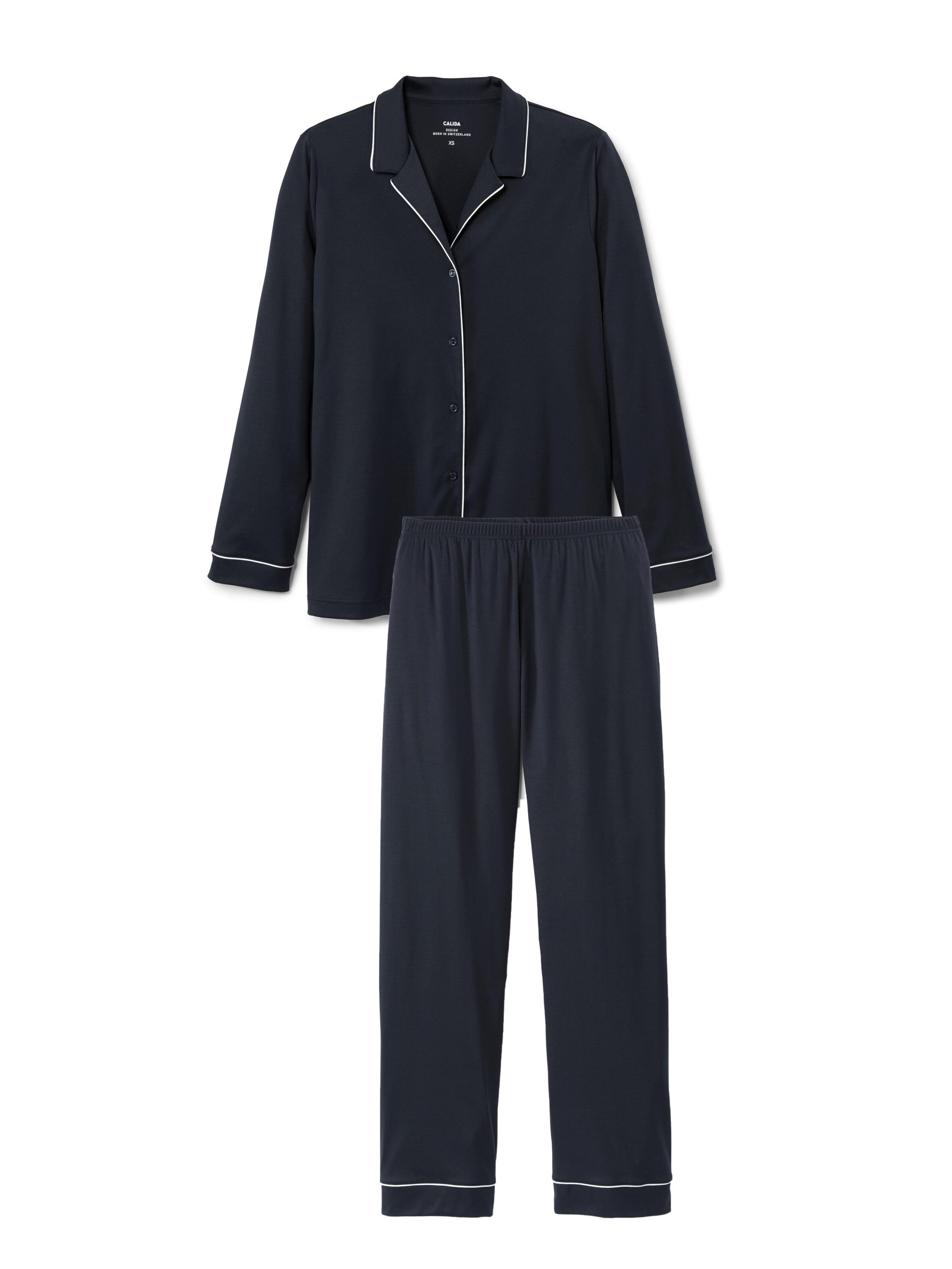 CALIDA Pyjama 'Night Lovers'‌‌ in Schwarz: Vorderseite