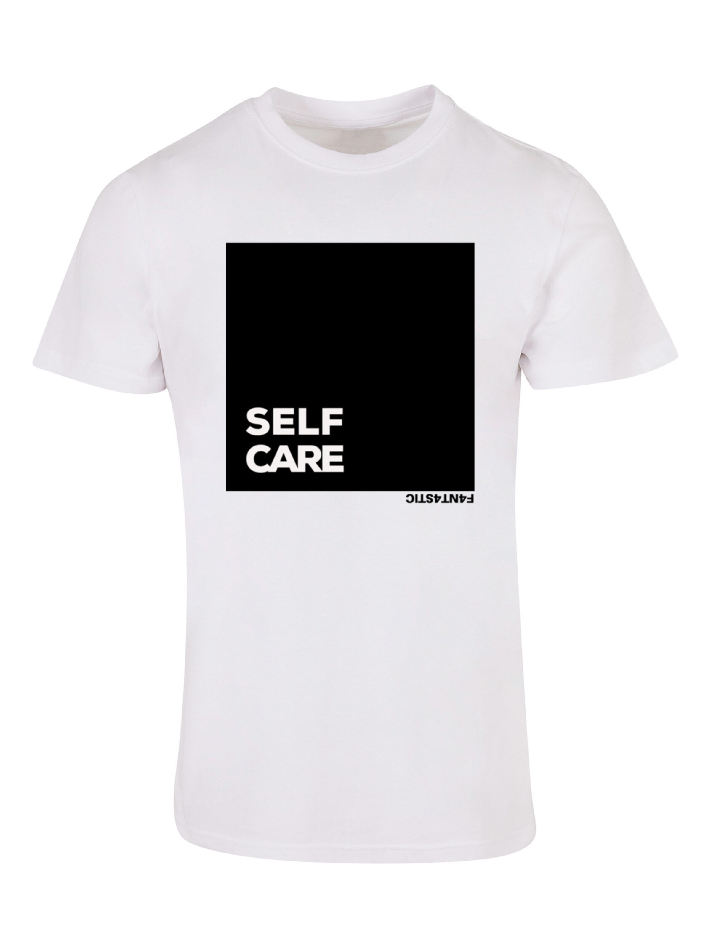 F4NT4STIC Shirt 'SELF CARE' in Wit: voorkant