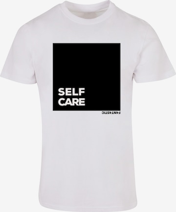 F4NT4STIC Shirt 'SELF CARE' in Wit: voorkant