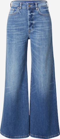 SCOTCH & SODA Wide leg Jeans 'The Wave — Surfs Up' in Blauw: voorkant