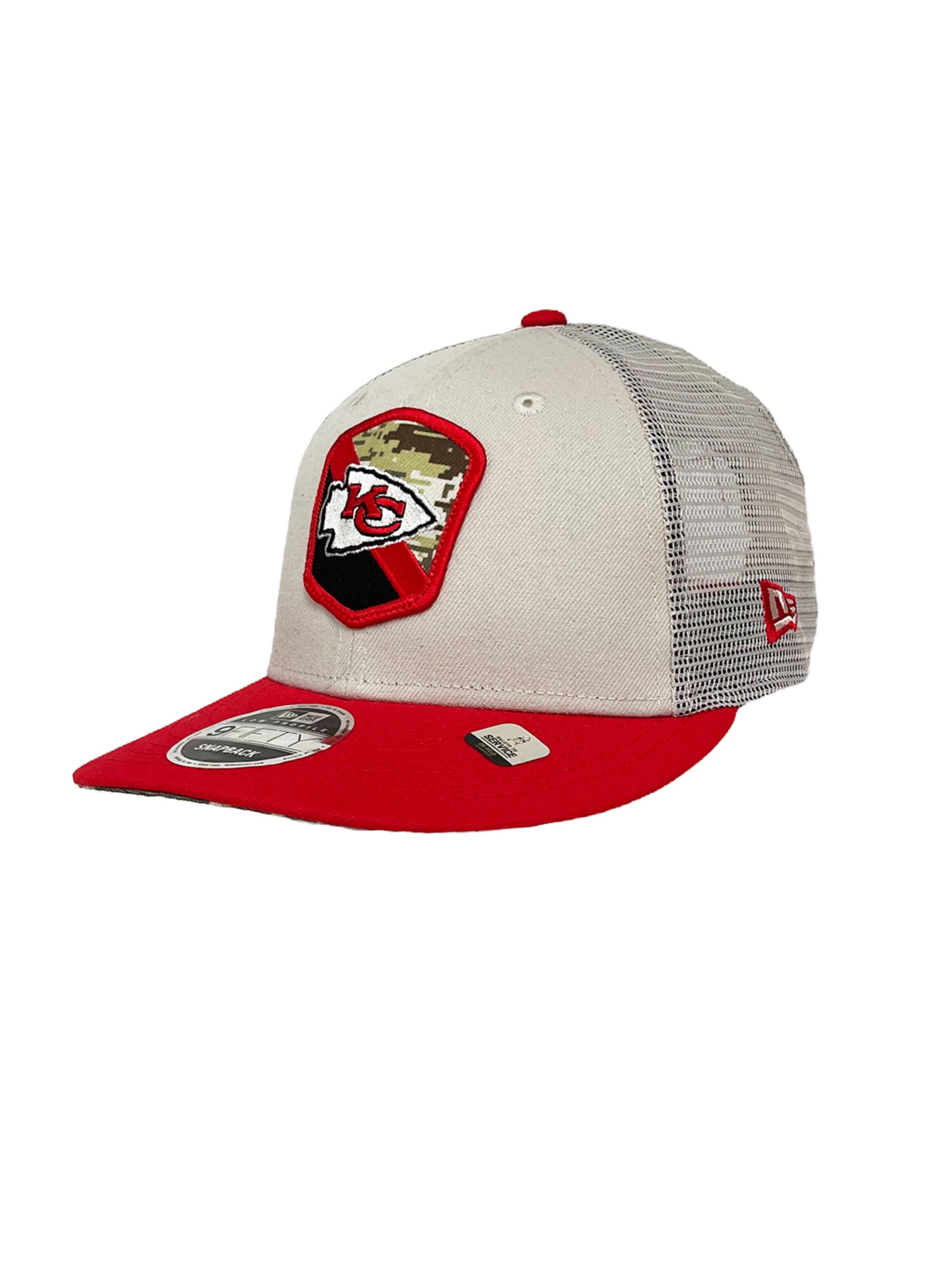 NEW ERA Athletic Cap '9FIFTY Salute To Service Kansas City Chiefs' in Beige: front