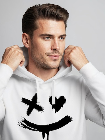 Neverless Sweatshirt 'Creepy Smile' in Weiß