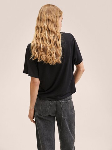 MANGO T-Shirt 'BOHO' in Schwarz