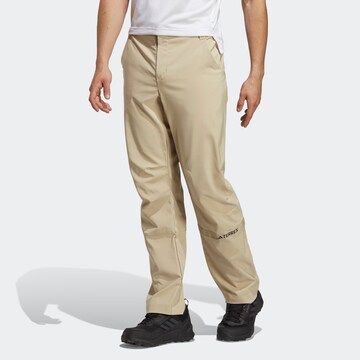 Coupe slim Pantalon outdoor ADIDAS TERREX en beige : devant