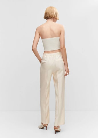 MANGO Regular Pleated Pants 'Ela' in Beige