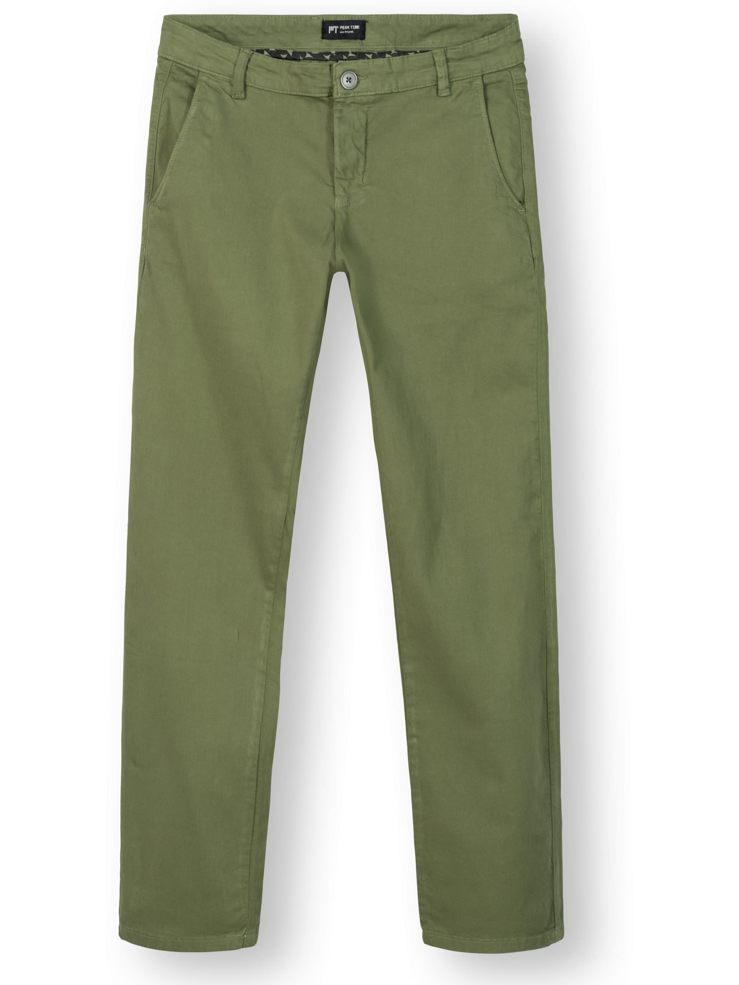 Pantalon chino 'Solon' Peak Time en vert : devant