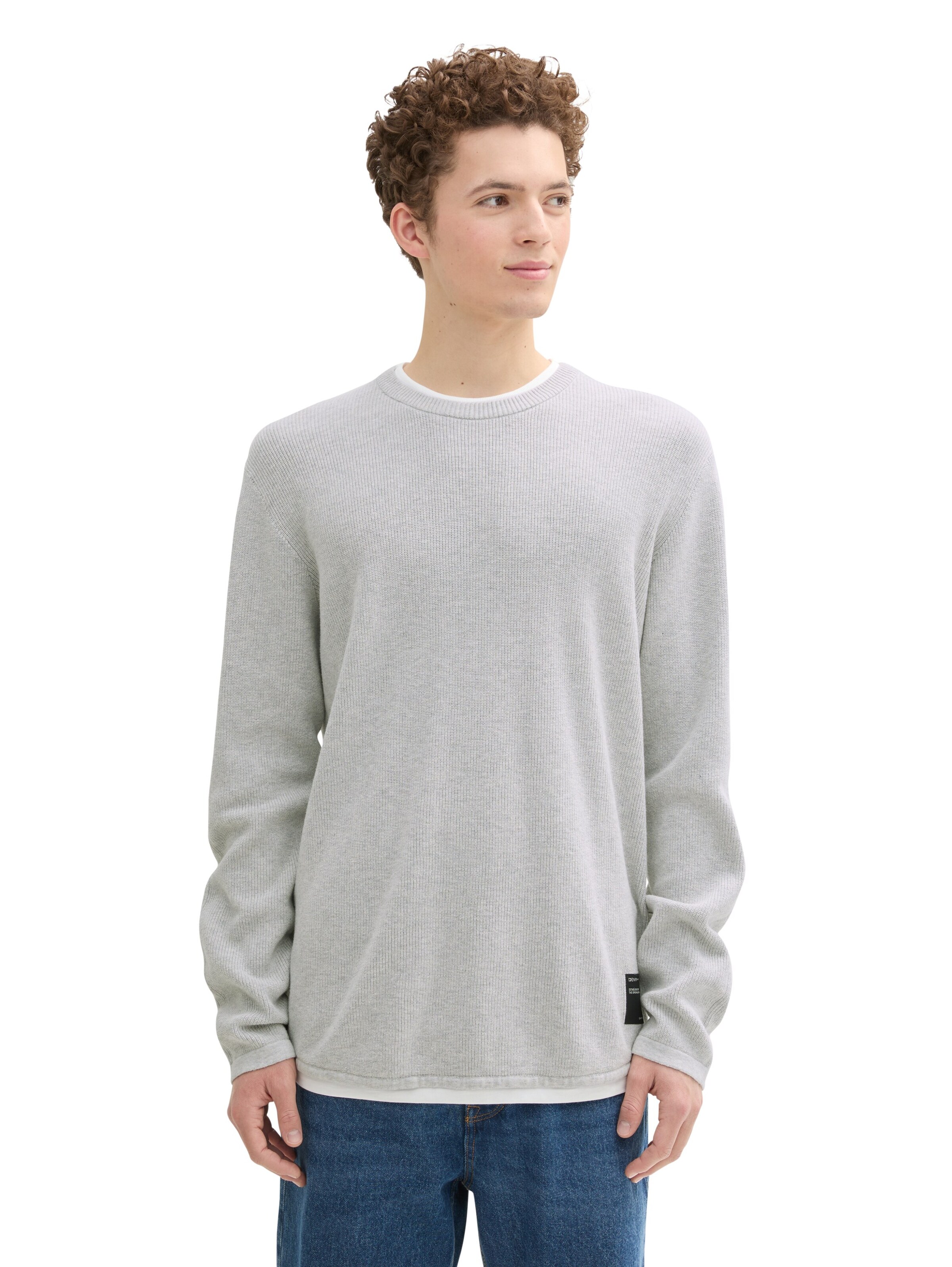 TOM TAILOR DENIM Pullover in Grau: Vorderseite