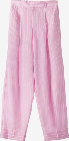 regular Pantaloni con pieghe di Bershka in rosa: frontale