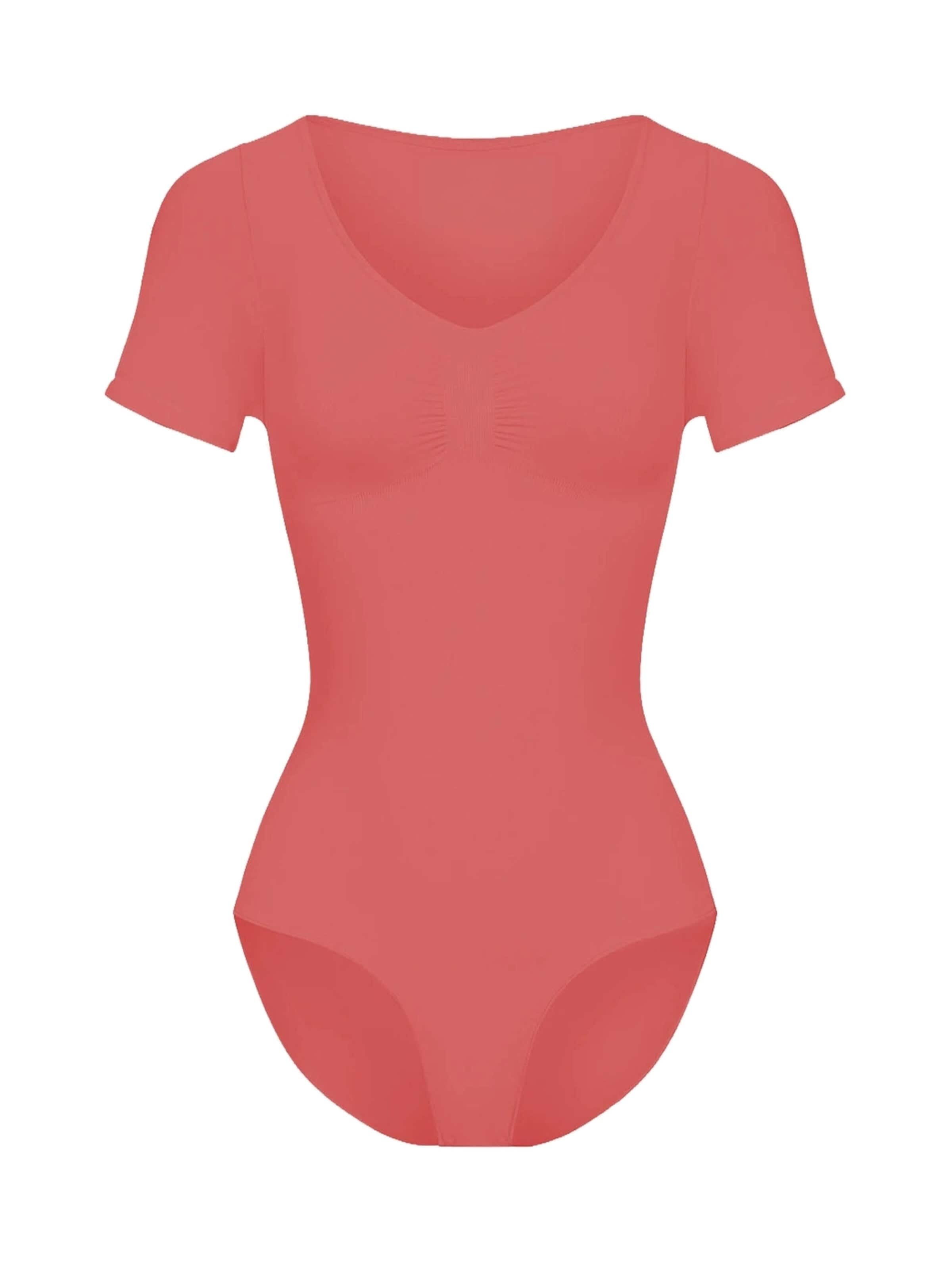 cfab Shapingbody 'T-Shirt Bodysuit Sculpting Shapewear mit Slip' in Oranje: voorkant