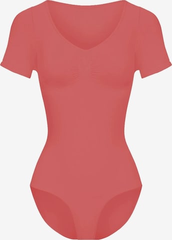 cfab Shapingbody 'T-Shirt Bodysuit Sculpting Shapewear mit Slip' in Oranje: voorkant
