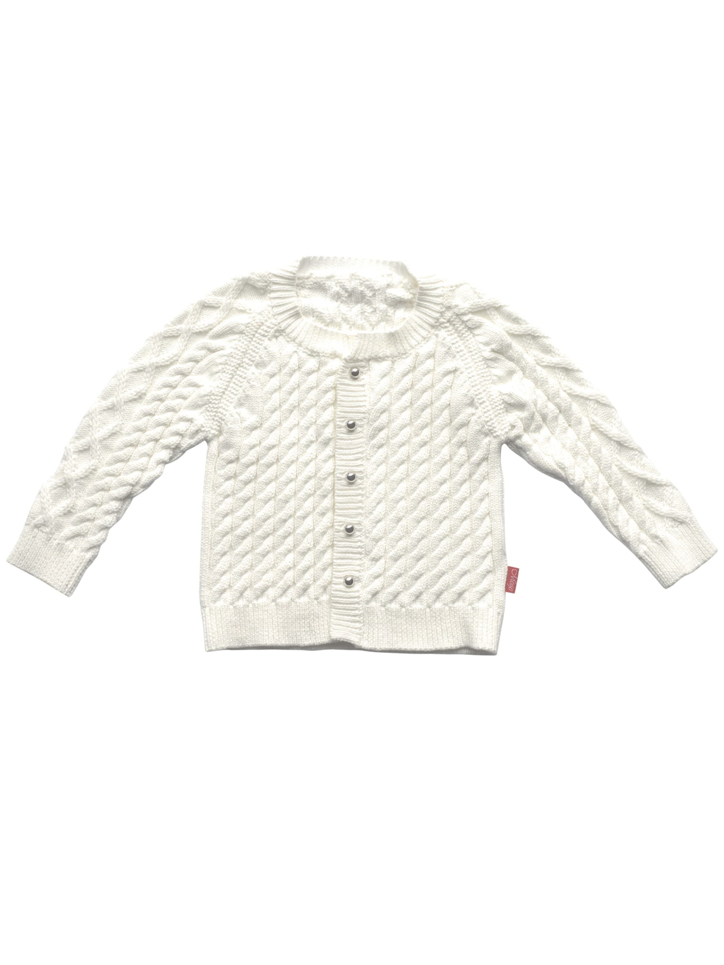 Mogo Knit cardigan 'Engelhorn' in White: front