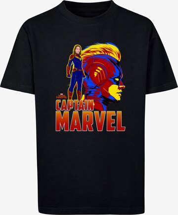 ABSOLUTE CULT Shirt 'Captain Marvel - Character' in Black: front