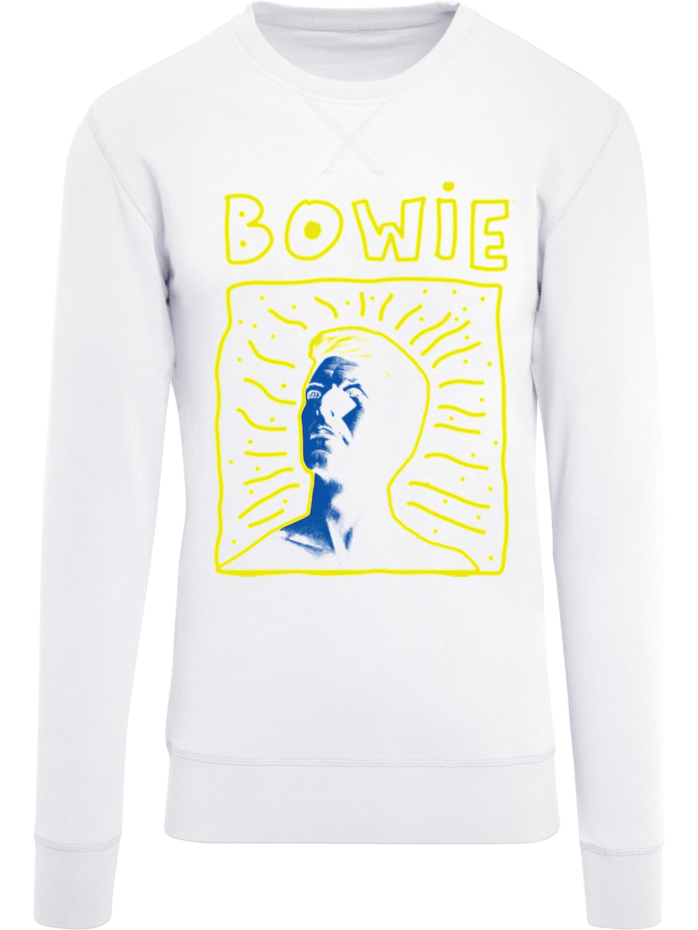 Männer Sweat F4NT4STIC Sweatshirt 'David Bowie 90s Frame' in Weiß - GL91862 Männer Sweat F4NT4STIC Sweatshirt 'David Bowie 90s Frame' in Weiß - GL91862