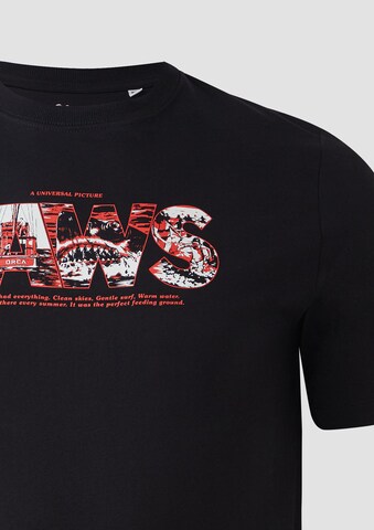 s.Oliver T-Shirt 'Jaws© UCS LLC' in Schwarz