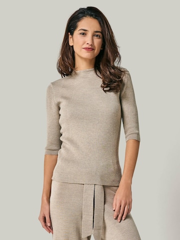 YOU LOOK PERFECT Sweater 'PULLOVER DARIA - Kurzarm Pullover mit Stehkragen' in Grey: front