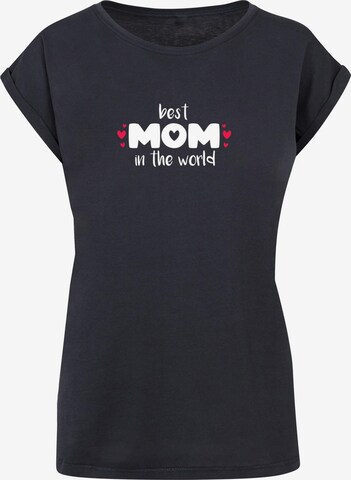 Maglietta 'Mothers Day - Best Mom In The World' di Merchcode in blu: frontale