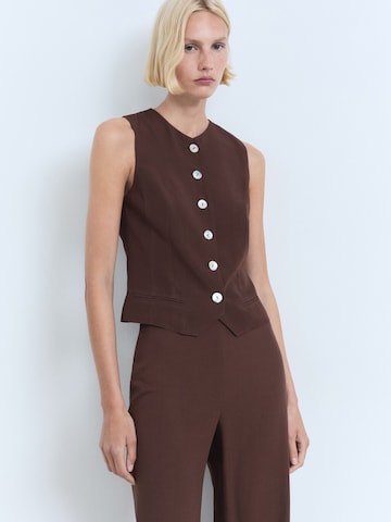 MANGO Gilet 'NINA-H' in Bruin: voorkant