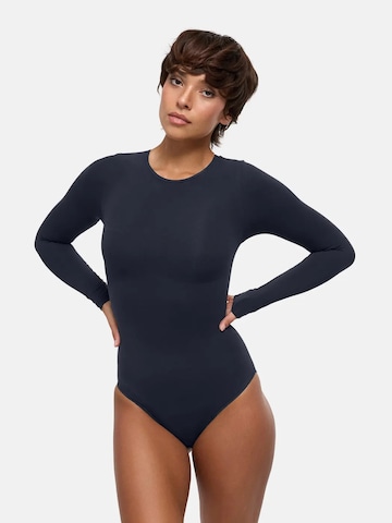 cfab - Body moldeador 'Clean Longsleeve Crewneck Sculpting Bodysuit with Slip' en azul