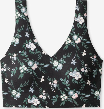 uncover by SCHIESSER Bustier mit Pads ' Invisible Soft ' in grasgrün / schwarz / weiß, Produktansicht