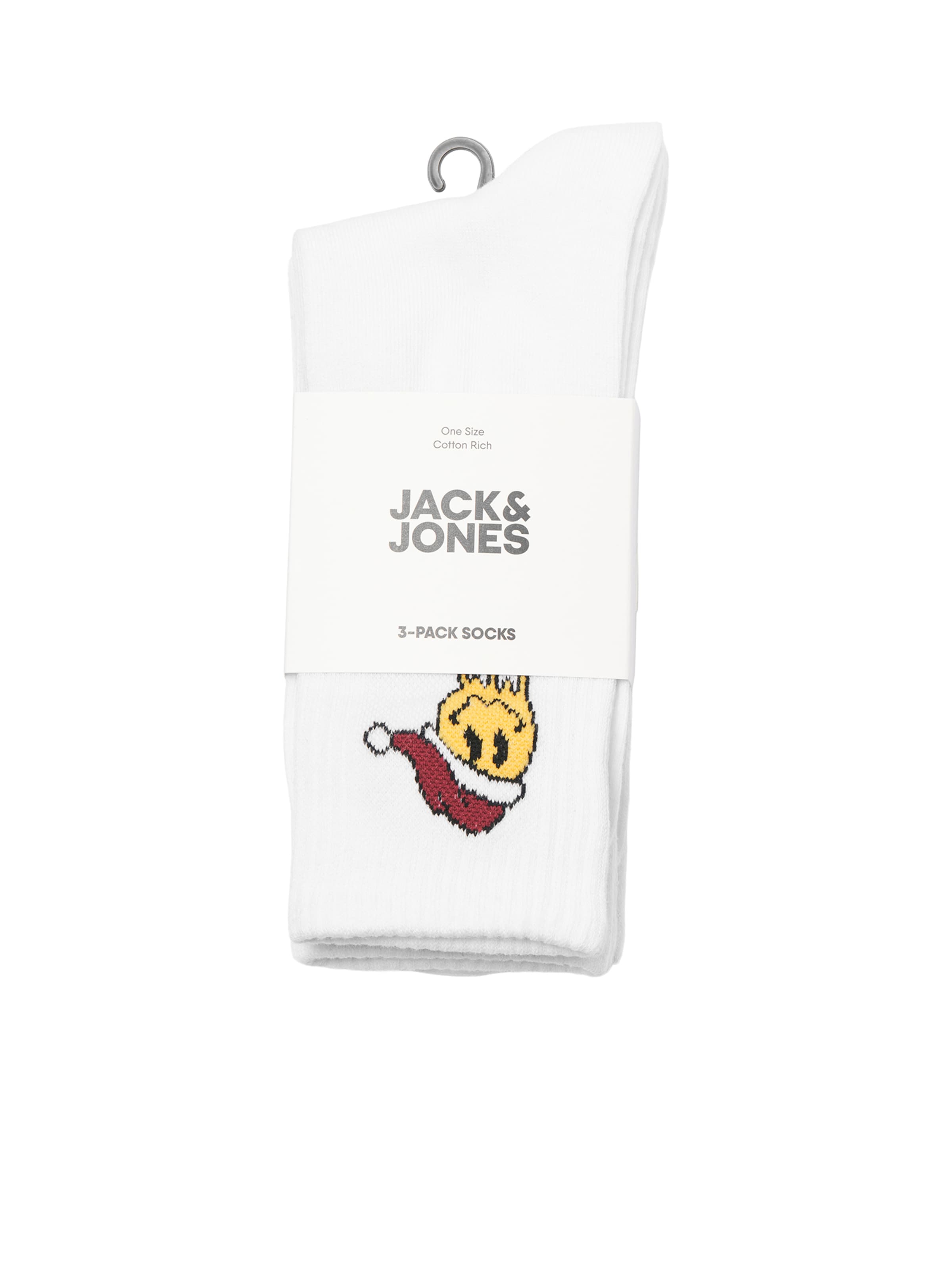 JACK & JONES - Calcetines 'JACMELTING SMILEY' en blanco