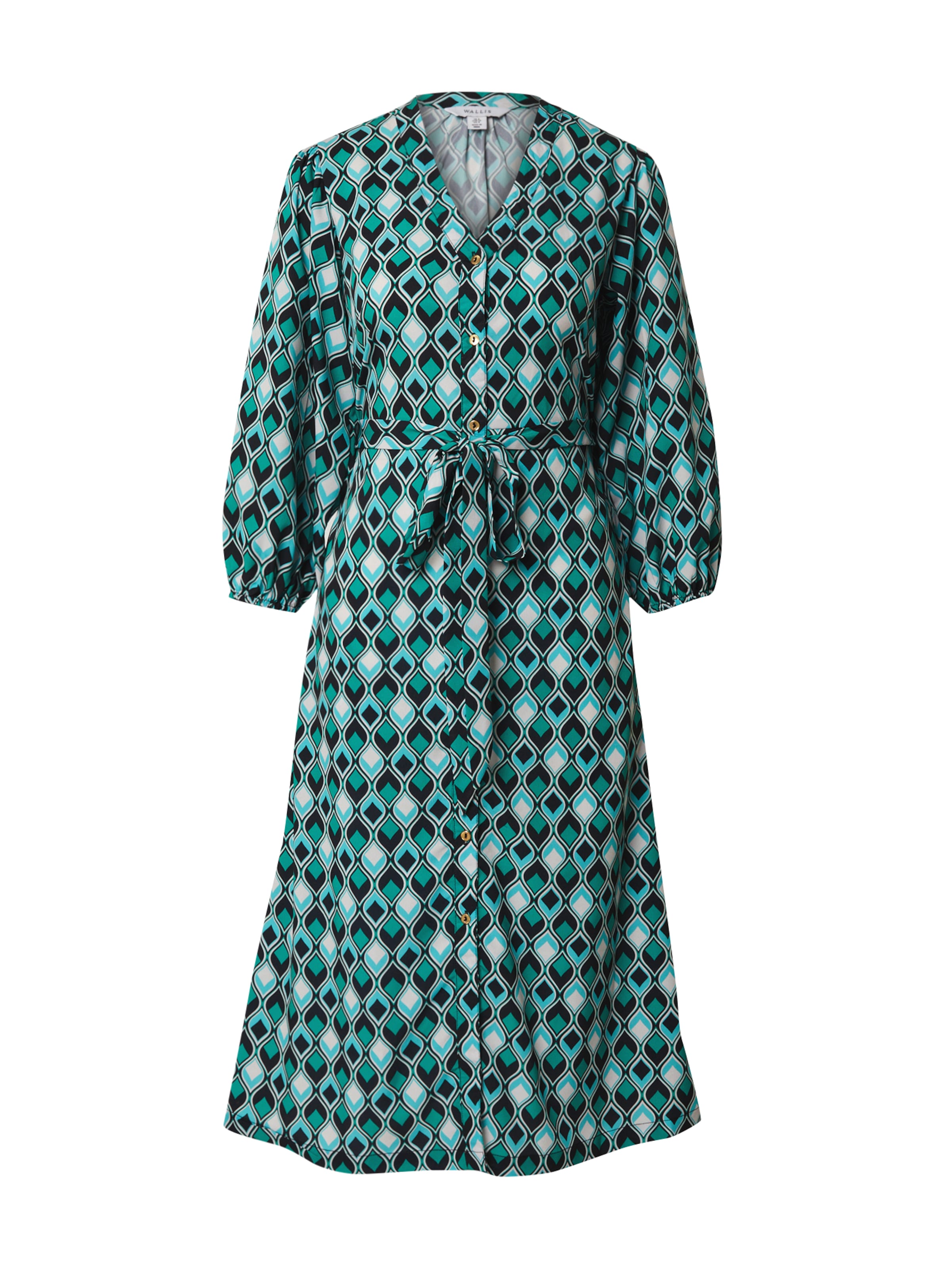 Wallis Shirt dress in Green: front