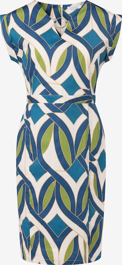 Trumpa kokteilinė suknelė iš Quiosque, spalva – kremo / tamsiai mėlyna / rusvai rausva / kivių spalva, Prekių apžvalga