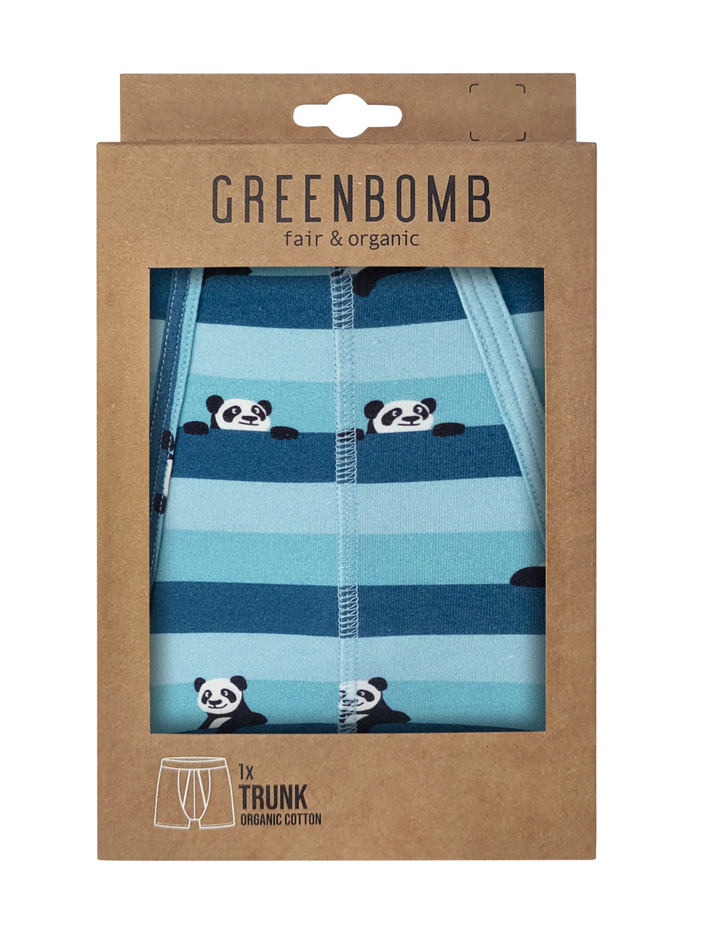 Boxers 'Panda Stripes 2' GREENBOMB en bleu
