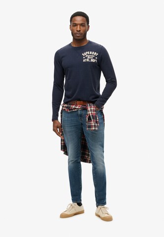 T-Shirt 'Vintage Athletic' Superdry & Co en bleu