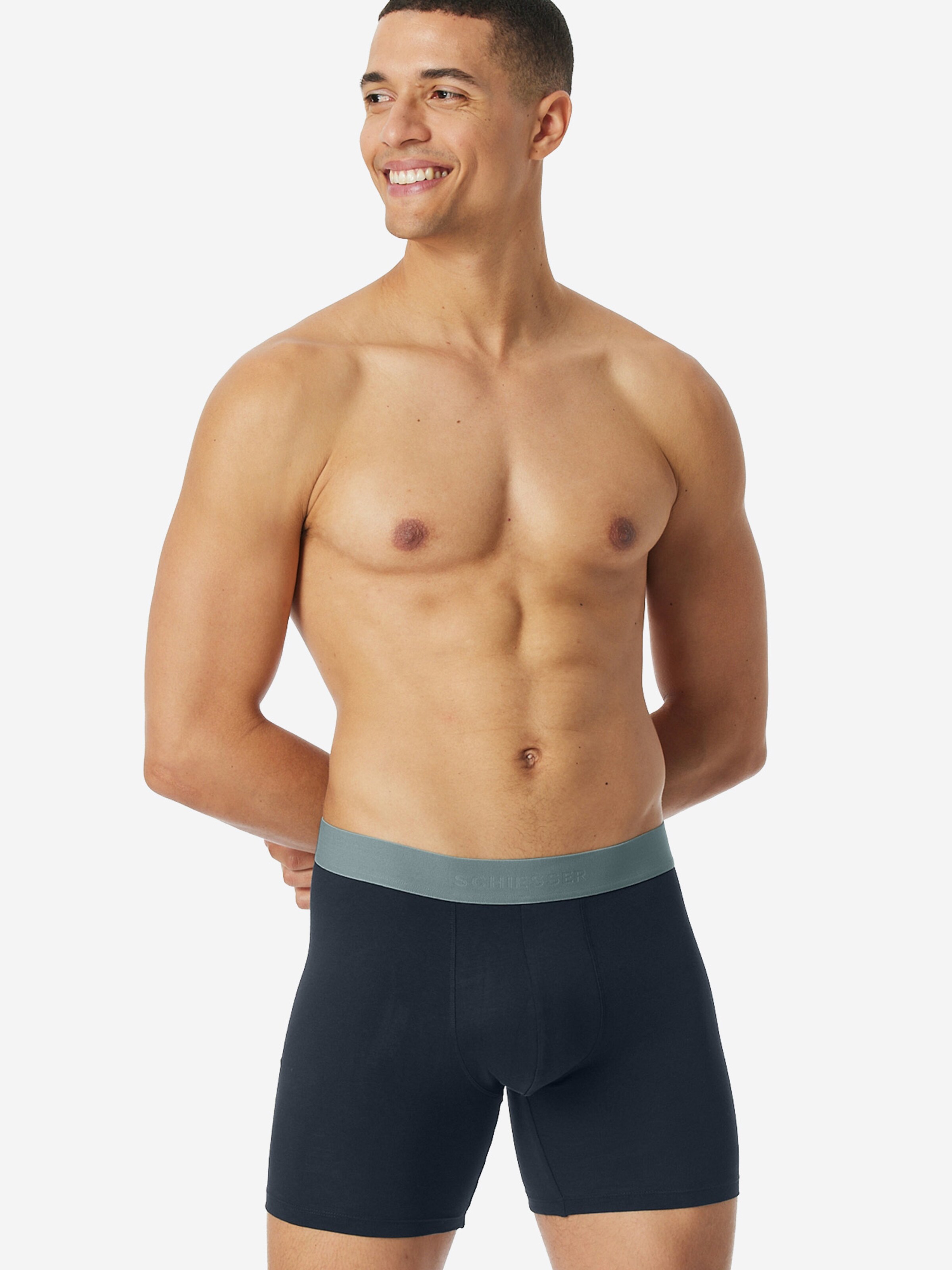 SCHIESSER - Calzoncillo boxer ' 95/5 Organic Cotton ' en negro: frente