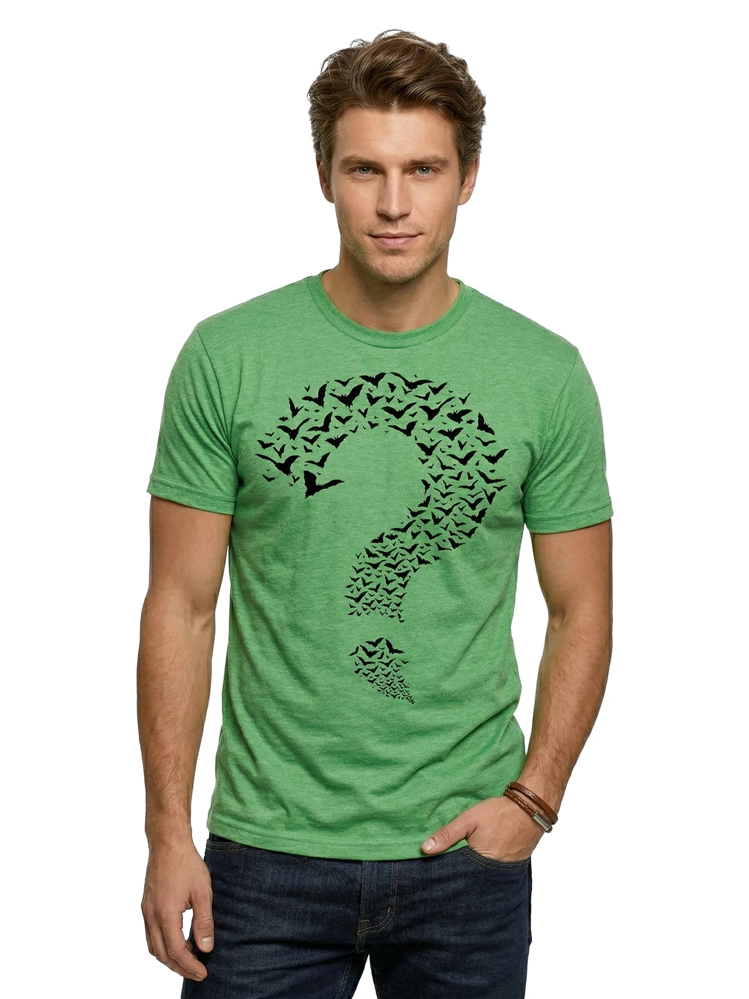 MAKAYA Shirt 'Fragezeichen' in Green