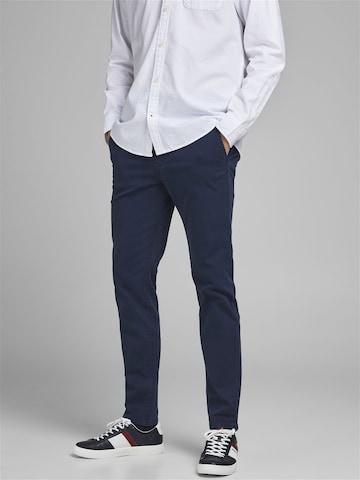 Coupe slim Pantalon chino JACK & JONES en bleu : devant