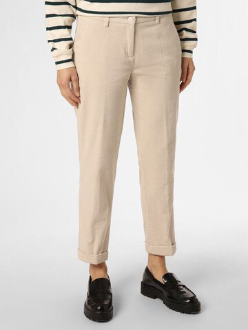 Cambio Tapered Pleated Pants 'Krystal' in Beige: front