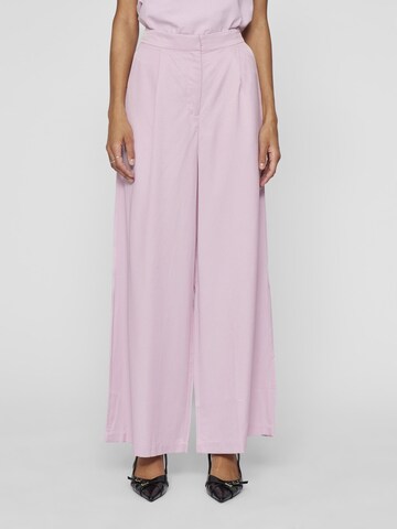 VILA Wide leg Bandplooibroek in Roze: voorkant