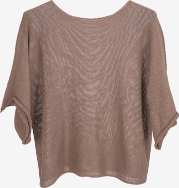 Seasons of April Trui 'Fleur' in Bruin: voorkant