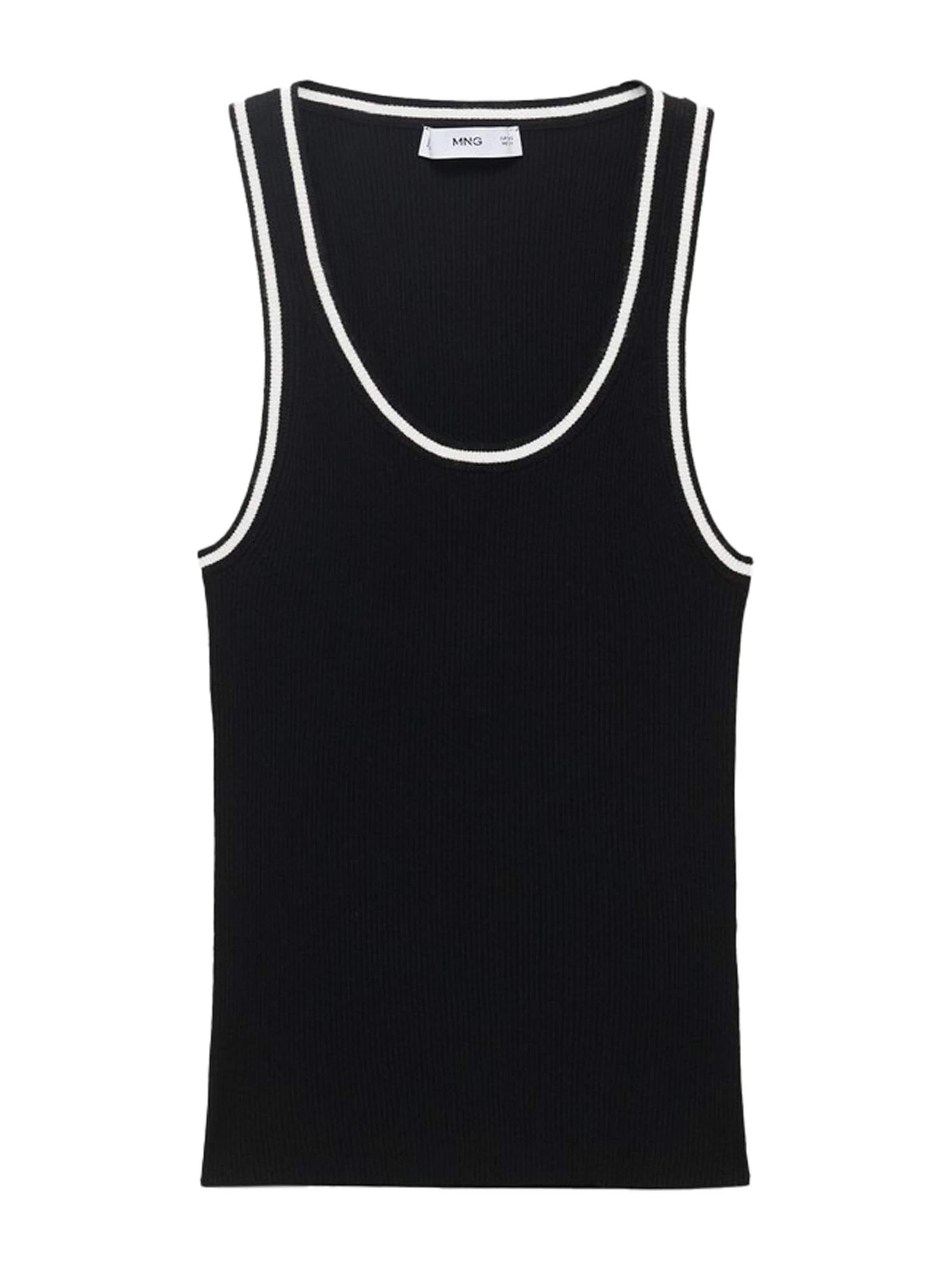 Top brodat 'SHADOWIN' de la MANGO pe negru: față