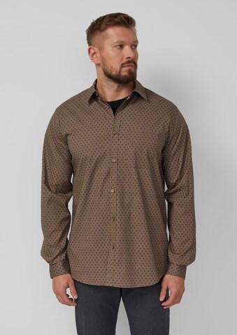 s.Oliver Regular fit Overhemd in Bruin: voorkant
