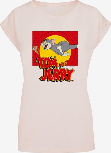 ABSOLUTE CULT T-shirt 'Tom and Jerry - Chase Scene' en jaune / gris / rose pastel / rouge, Vue avec produit
