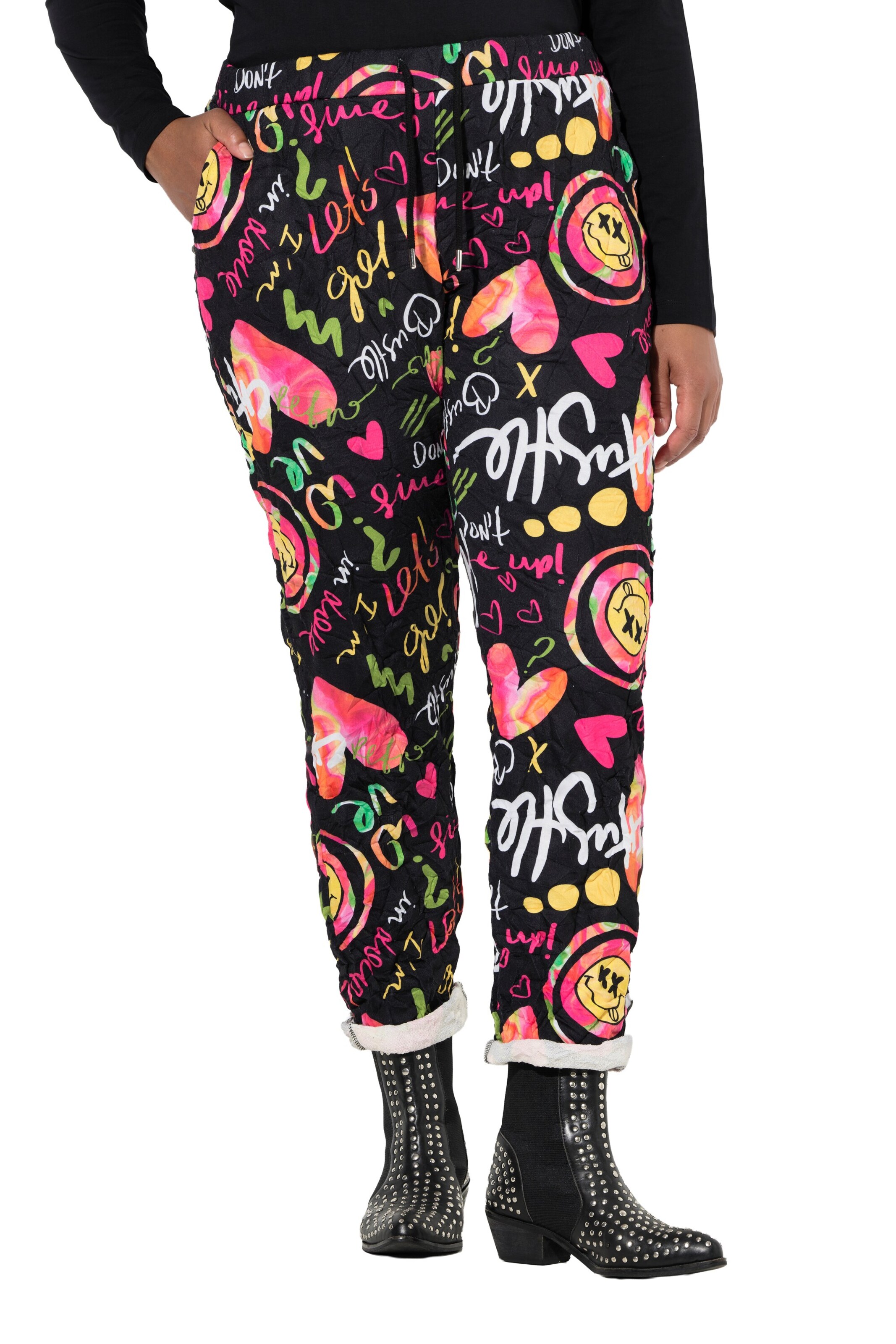 Angel of Style Loose fit Trousers in Black: front